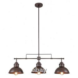 Retro 3-Light Kitchen Island Dome Pendant Light Hanging Light Fixture Chandelier