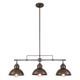 Retro 3-light Kitchen Island Dome Pendant Light Hanging Light Fixture Chandelier