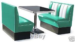 Retro 50s Diner Furniture Kitchen Table Restaurant Bench Booth Seating Turquoise