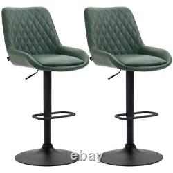 Retro Bar Stools Set of 2, Adjustable Kitchen Stool, Dark Green Brand New Boxed