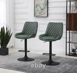 Retro Bar Stools Set of 2, Adjustable Kitchen Stool, Dark Green Brand New Boxed