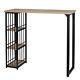 Retro Bar Table Breakfast Dining Room Coffee Kitchen Table With Shelves Mdf Metal