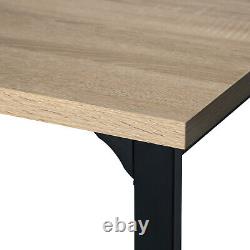 Retro Bar Table Breakfast Dining Room Coffee Kitchen Table with Shelves MDF Metal