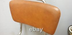 Retro Brabantia folding kitchen step stool Chrome Brown Vinyl Covered Seat