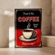 Retro Coffee Poster, Vintage Cafe Wall Art, Red Black Kitchen Print, Diner Decor