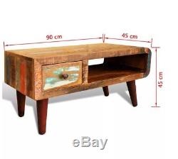Retro Coffee Table Industrial Style Furniture Vintage Room Reclaimed Solid Wood