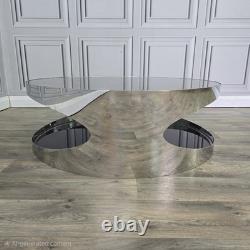 Retro Coffee Table Smoked Glass Stainless Steel Erik Van Buijtenen Style Modern