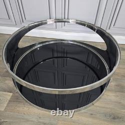 Retro Coffee Table Smoked Glass Stainless Steel Erik Van Buijtenen Style Modern