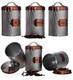 Retro Copper Stainless Steel Set Of 3 Tea Coffee Sugar Canister Set Storage Jars