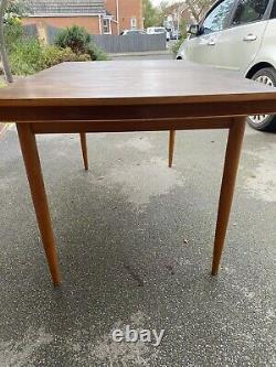 Retro Dark Teak Mid Century Seller Refurbed Extending Dining Table Seats 6