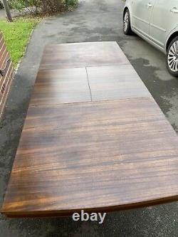 Retro Dark Teak Mid Century Seller Refurbed Extending Dining Table Seats 6