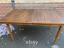 Retro Dark Teak Mid Century Seller Refurbed Extending Dining Table Seats 6