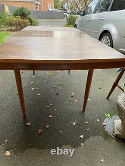 Retro Dark Teak Mid Century Seller Refurbed Extending Dining Table Seats 6