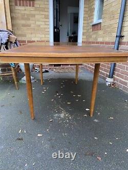 Retro Dark Teak Mid Century Seller Refurbed Extending Dining Table Seats 6