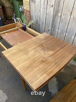 Retro Dark Teak Mid Century Seller Refurbed Extending Dining Table Seats 6