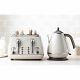Retro Delonghi Icona Cream Kettle & 4 Slice Toaster Kitchen Appliance Bundle Set