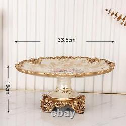 Retro Design Fruit Tray Floral Footed Dessert Bowl for Candy Jewelry Veggies