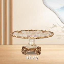 Retro Design Fruit Tray Floral Footed Dessert Bowl for Candy Jewelry Veggies