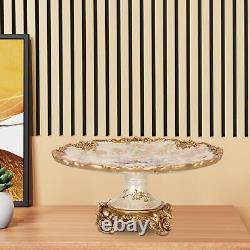 Retro Design Fruit Tray Floral Footed Dessert Bowl for Candy Jewelry Veggies