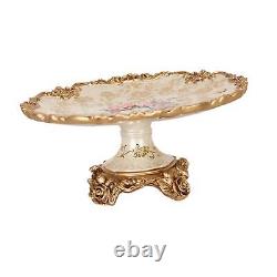 Retro Design Fruit Tray Floral Footed Dessert Bowl for Candy Jewelry Veggies