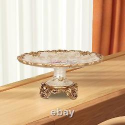 Retro Design Fruit Tray Floral Footed Dessert Bowl for Candy Jewelry Veggies