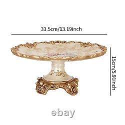 Retro Design Fruit Tray Floral Footed Dessert Bowl for Candy Jewelry Veggies