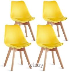 Retro Dining Chair Set of 1/2/4 Kitchen Room Chair Soft PADDED SEAT Wooden Legs