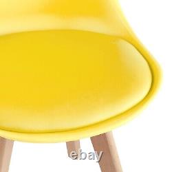 Retro Dining Chair Set of 1/2/4 Kitchen Room Chair Soft PADDED SEAT Wooden Legs