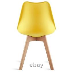 Retro Dining Chair Set of 1/2/4 Kitchen Room Chair Soft PADDED SEAT Wooden Legs