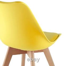 Retro Dining Chair Set of 1/2/4 Kitchen Room Chair Soft PADDED SEAT Wooden Legs