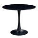 Retro Dining Table And 4 Distressed Chairs Faux Leather Black Legs Kitchen Sets