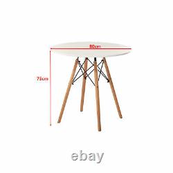 Retro Dining Table and Chairs 4 Set Wooden Legs Room Kitchen Lounge Chair White