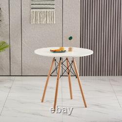 Retro Dining Table and Chairs 4 Set Wooden Legs Room Kitchen Lounge Chair White