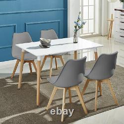 Retro Dining Table and Chairs 4 Wooden Legs Dining Room Chair Kitchen Furniture