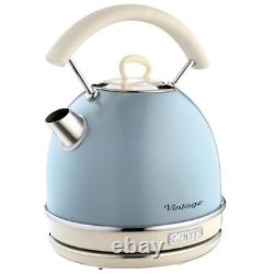 Retro Dome Kettle & Toaster Set, Blue Vintage Style, Ariete