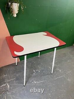 Retro Formica Table, Kitchen, Dining, Red & White Design, Vintage, Mid Century