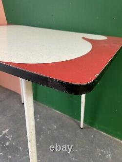 Retro Formica Table, Kitchen, Dining, Red & White Design, Vintage, Mid Century