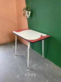 Retro Formica Table, Kitchen, Dining, Red & White Design, Vintage, Mid Century