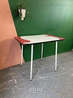 Retro Formica Table, Kitchen, Dining, Red & White Design, Vintage, Mid Century