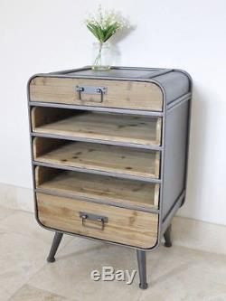 Retro Industrial Vintage Drawers Cabinet Unit, Office Study Drawers Back In
