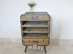 Retro Industrial Vintage Drawers Cabinet Unit, Office Study Drawers Back In