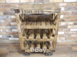 Retro Industrial vintage wine rack Trolley 8 bottle wine store urban 3 Tier