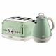 Retro Jug Kettle & 4 Slice Toaster Set, Green Vintage Style, Ariete