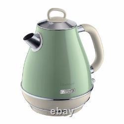Retro Jug Kettle & 4 Slice Toaster Set, Green Vintage Style, Ariete