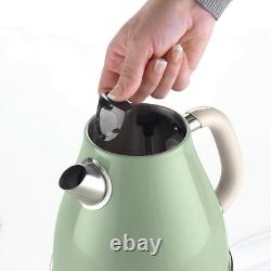 Retro Jug Kettle & 4 Slice Toaster Set, Green Vintage Style, Ariete