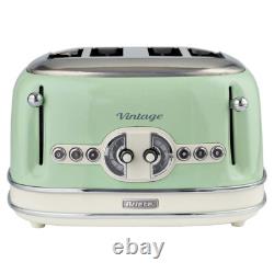Retro Jug Kettle & 4 Slice Toaster Set, Green Vintage Style, Ariete