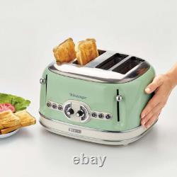 Retro Jug Kettle & 4 Slice Toaster Set, Green Vintage Style, Ariete