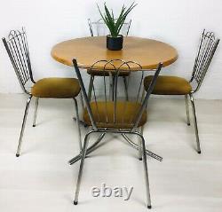 Retro Kitchen Table And Chairs Vintage Retro Chrome And Suede