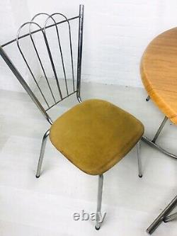 Retro Kitchen Table And Chairs Vintage Retro Chrome And Suede