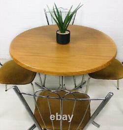 Retro Kitchen Table And Chairs Vintage Retro Chrome And Suede